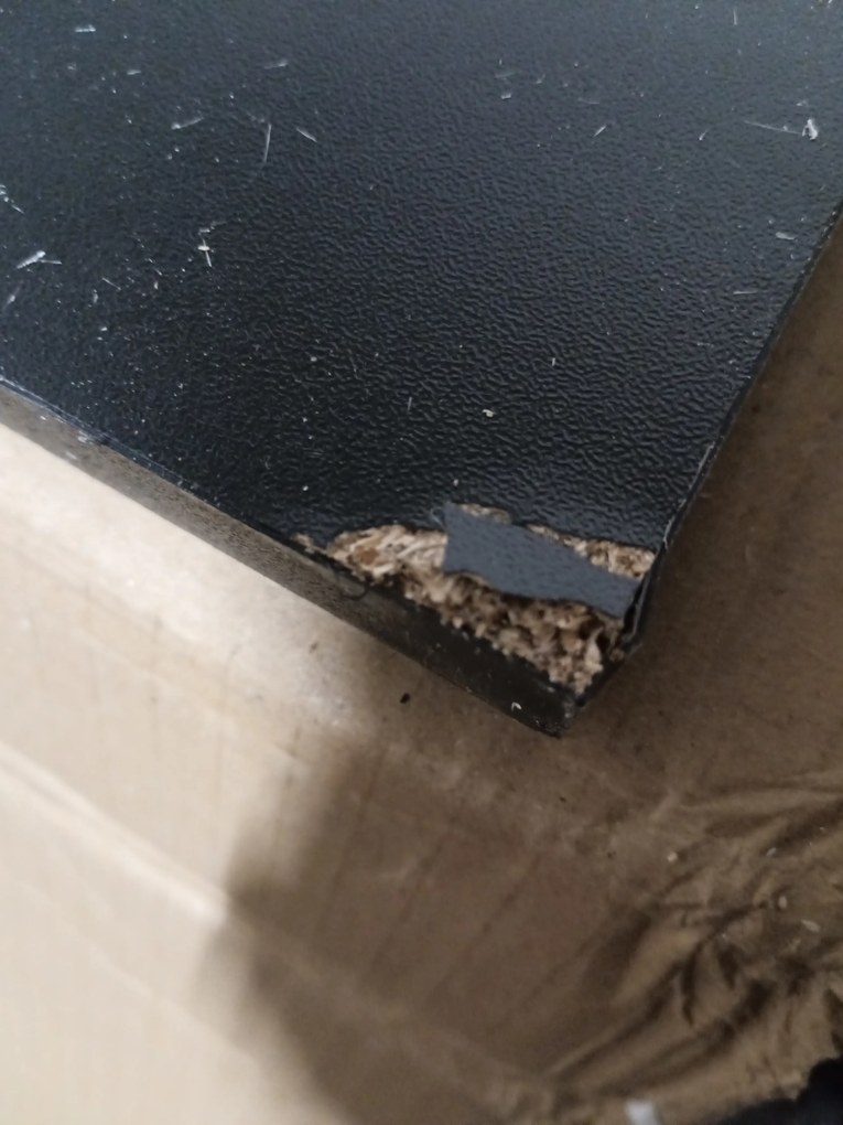 OFERTA Masă de dining neagră cu picioare albe MADO 120x80 II calitate.