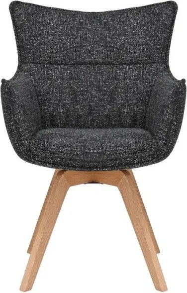 Set de 2 scaune pivotante picioare din lemn VOGUE antracit