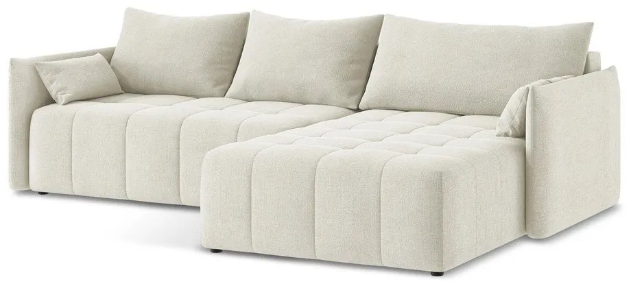 Colțar bej extensibil/cu spațiu de depozitare (cu colț pe partea dreaptă/cu șezlong) Moku – Makamii