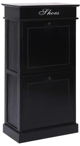 vidaXL Pantofar, negru, 50x28x98 cm, lemn de paulownia