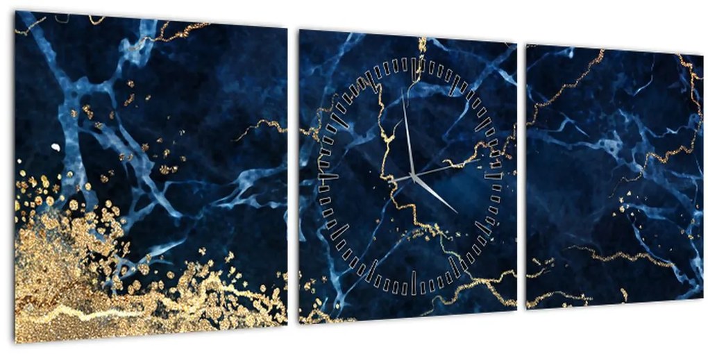 Tablou - Marmură albastru închis (cu ceas) (90x30 cm)