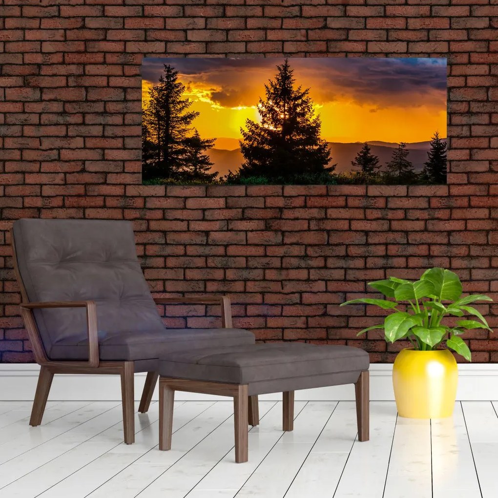 Tablou - coniferi (120x50 cm)