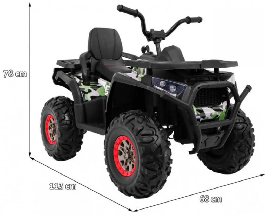 ATV Electric cu acumulator pentru copii NOVOKIDS™ Desert Rider , Cu faruri luminoase, Roti din Cauciuc EVA, 3-12 ani , max 50 kg , 2 Baterii de 12V,