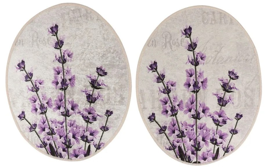 Covorașe de baie mov-bej 3 buc. 60x100 cm Lavender – Foutastic