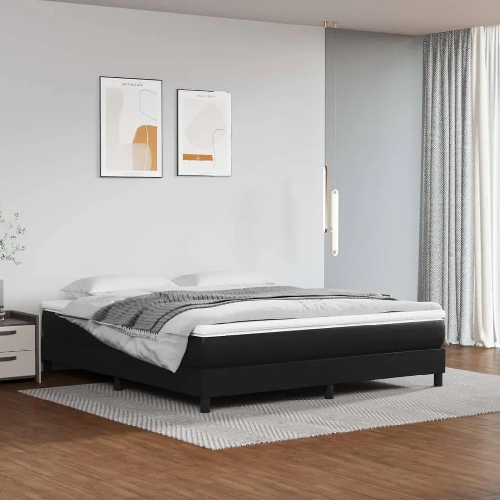 3120712 vidaXL Cadru de pat, negru, 180x200 cm, piele ecologică
