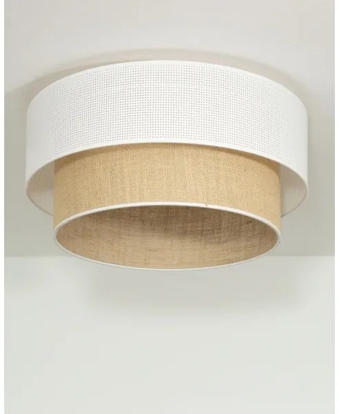 Plafonieră BORHO 1xE27/60W/230V Ø 40 cm alb/jută