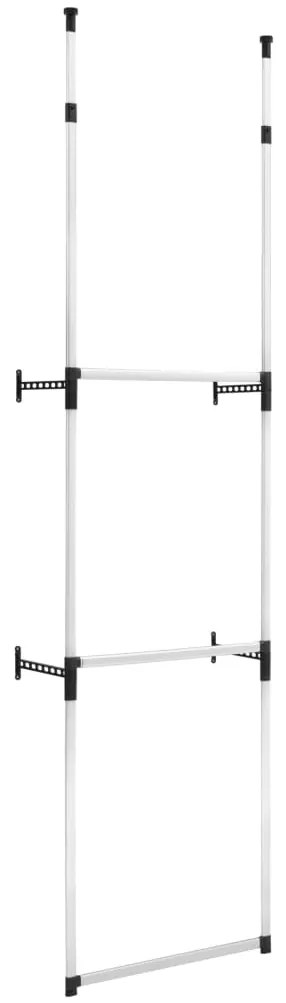 321112 vidaXL Sistem de garderobă telescopic, cu bare, aluminiu