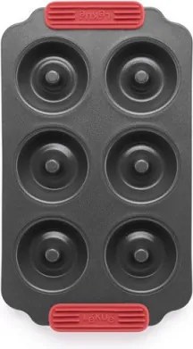 Forma pentru gogosi/donuts Lekue 1009477, 31x18x3 cm, Acoperire ceramica antiaderenta, Otel, +4°C/+240°C, Negru