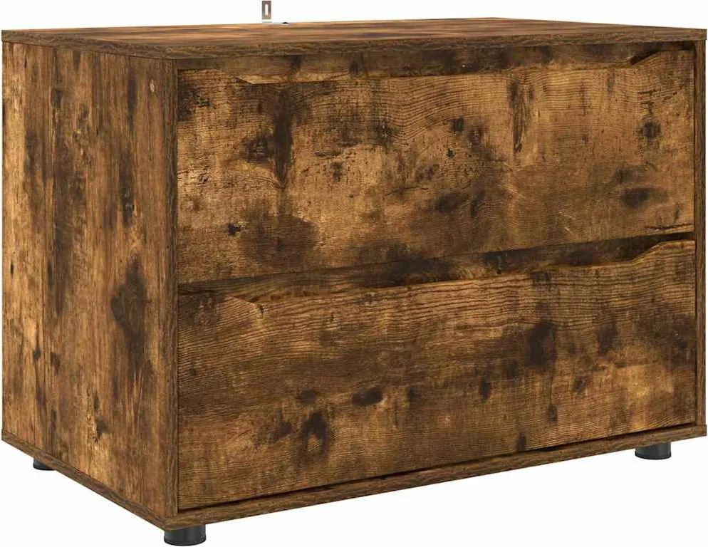vidaXL Dulap de depozitare Stejar fumuriu 80 x 48 x 57 cm