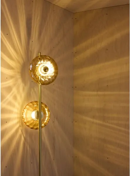 Osram - Lampadar GOLD GLASS 2xE14/12W/230V auriu/bej fumuriu