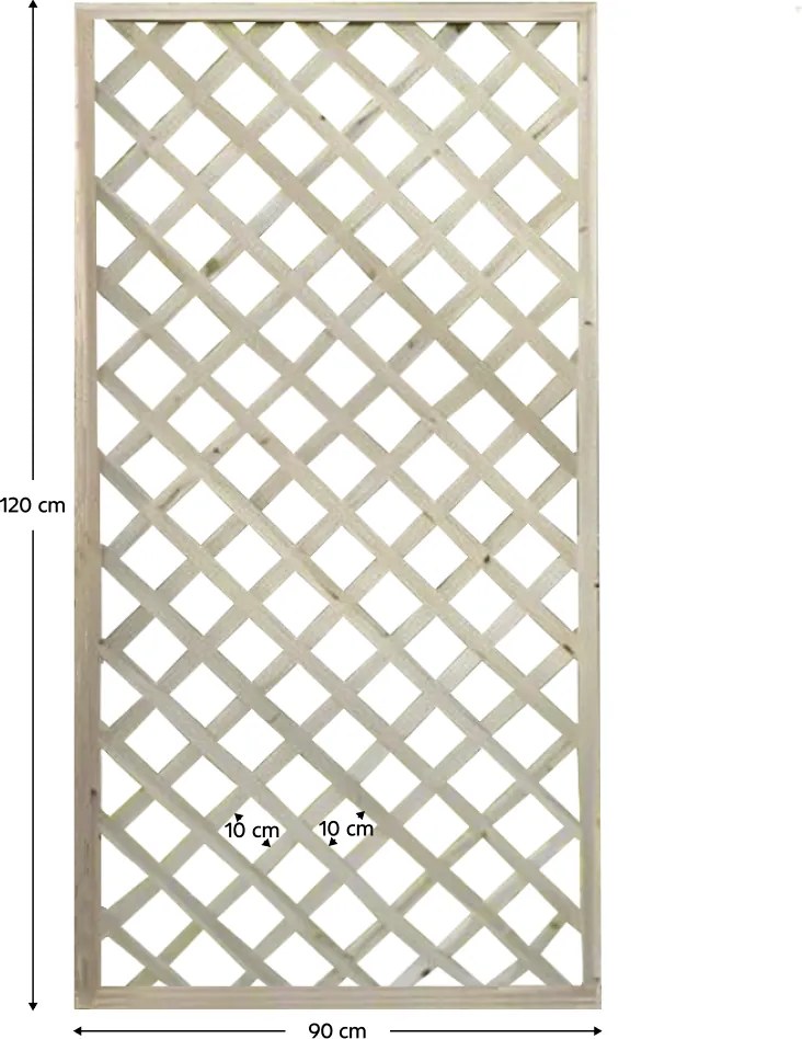 Ecran cu grilaj, natural, lemn, 90x120 cm, KALIFE TYP 2