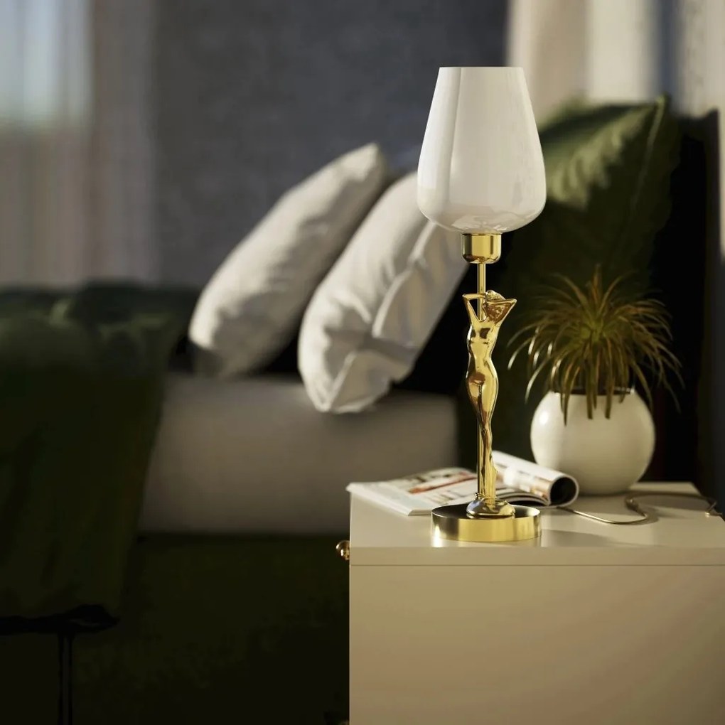 Lampa de masa figura feminina din alama Donne