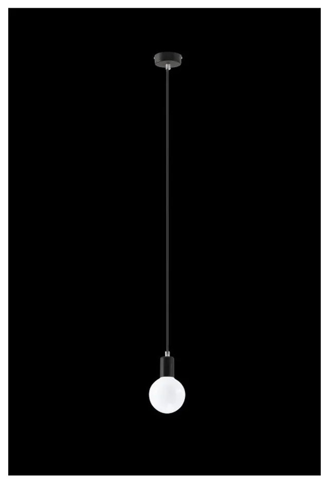 Lustră Sollux Bombilla Black, negru