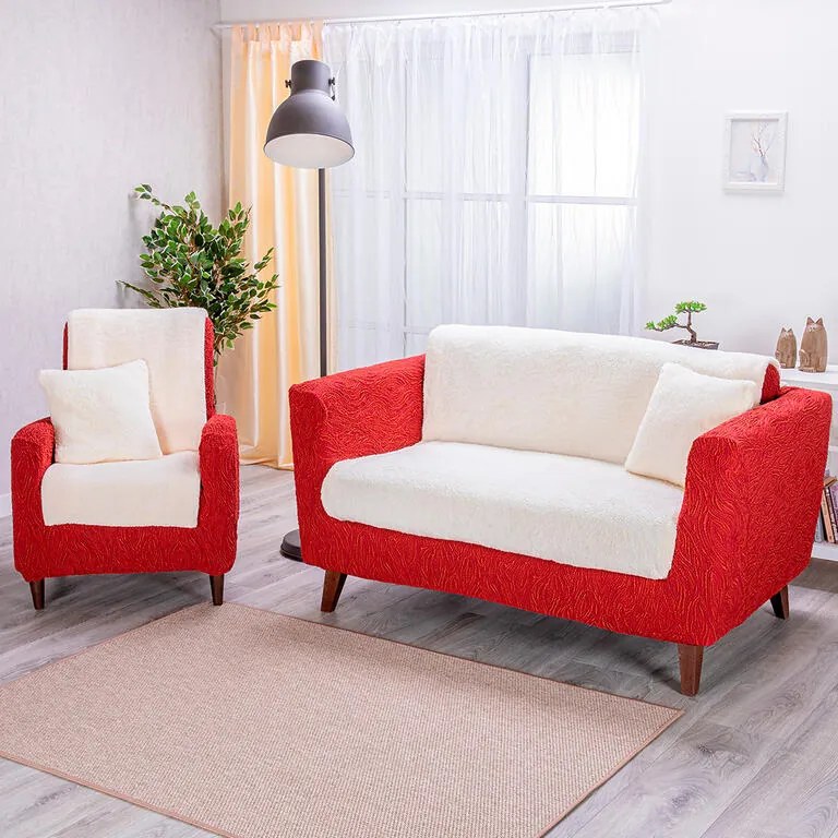 Cuverturi SHERPA crem fotoliu