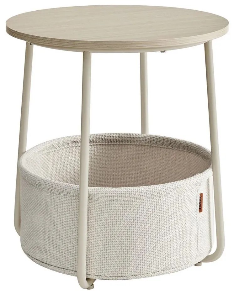 Masă laterală NOIRA crem/albă