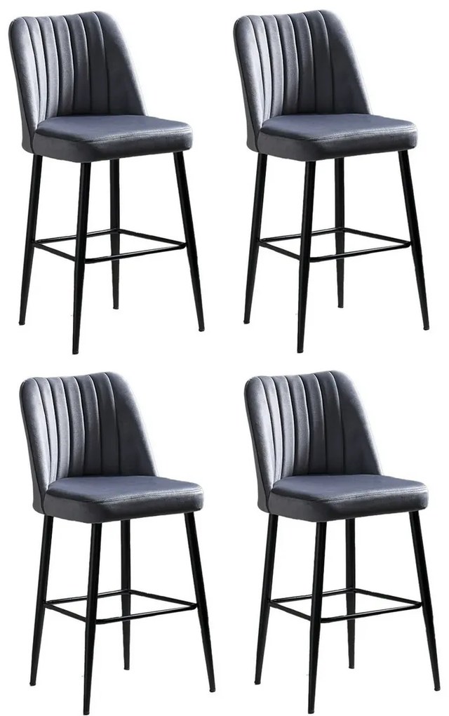 Set de scaune de bar Vento Grey and Black, 4buc., 4 buc
