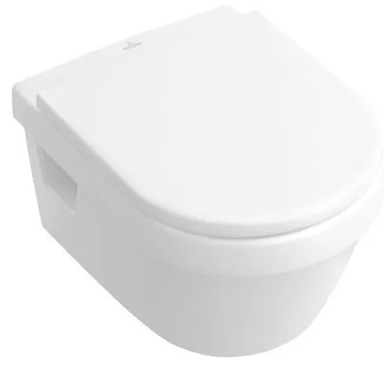 Pachet vas WC rimless suspendat + bideu suspendat, Villeroy&amp;Boch Architectura, cu capac WC inchidere lenta, 5684HR01+54840001