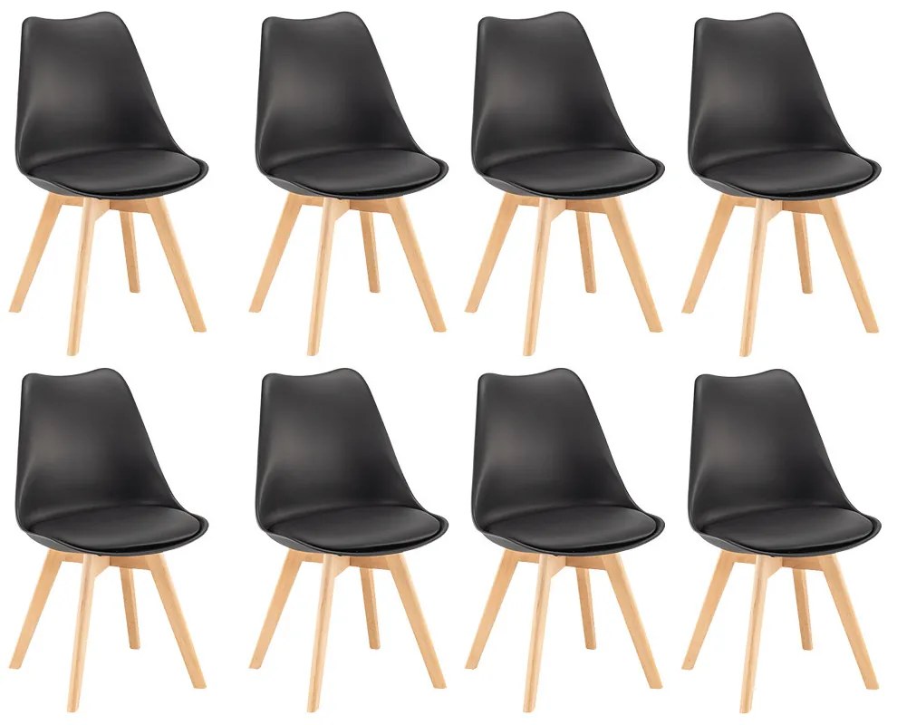 Silla scaun de luat masa 8 bucăți în negru