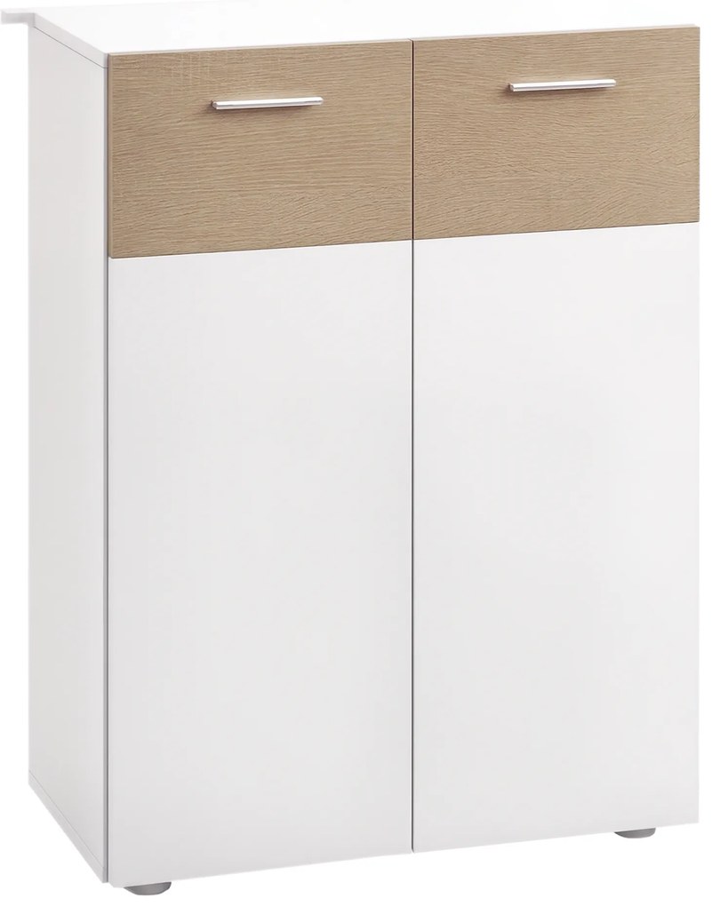 kleankin Dulap de Podea pentru Baie cu 2 Uși și Rafturi Interioare Reglabile Mobilier Auxiliar din Lemn Multifuncțional pentru Living Bucătărie Dining 60x30x85 cm Alb | Aosom Romania