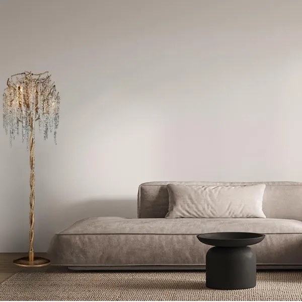 Lampadar de cristal 5xG9/40W/230V auriu