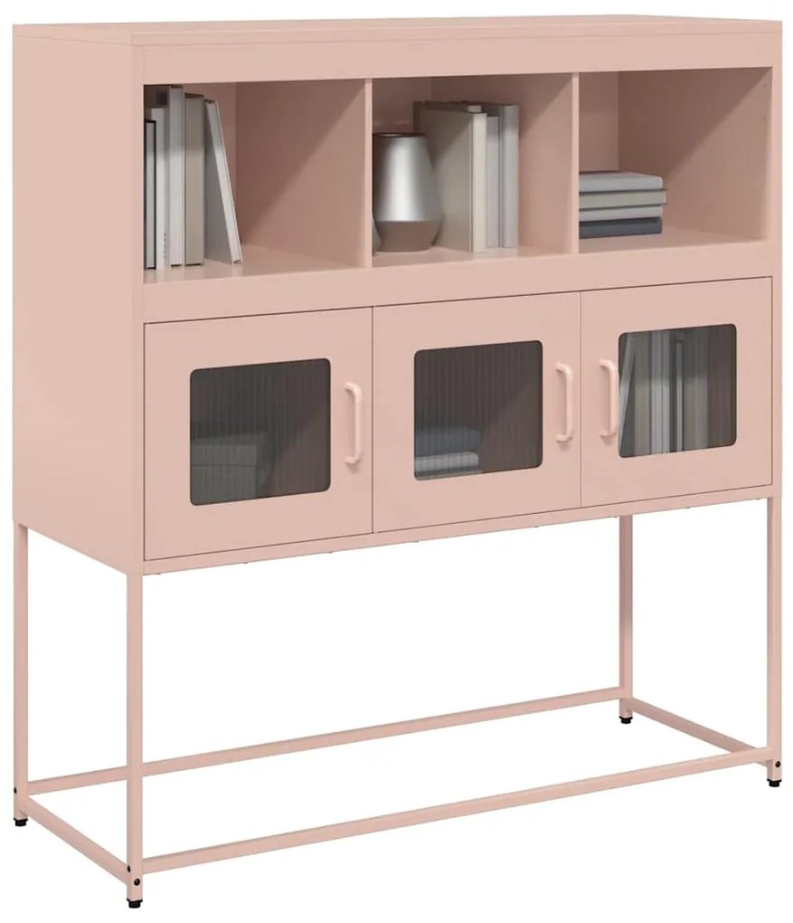 vidaXL Dulap, roz, 100,5x39x107 cm, oțel laminat la rece