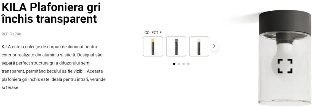 Plafoniera pentru iluminat exterior IP65 KILA transparent