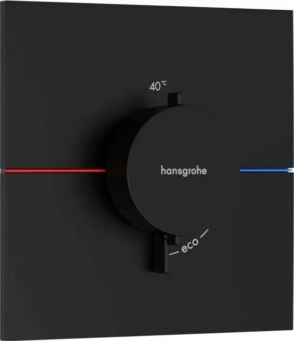 Baterie dus termostatata incastrata negru mat Hansgrohe ShowerSelect Comfort E
