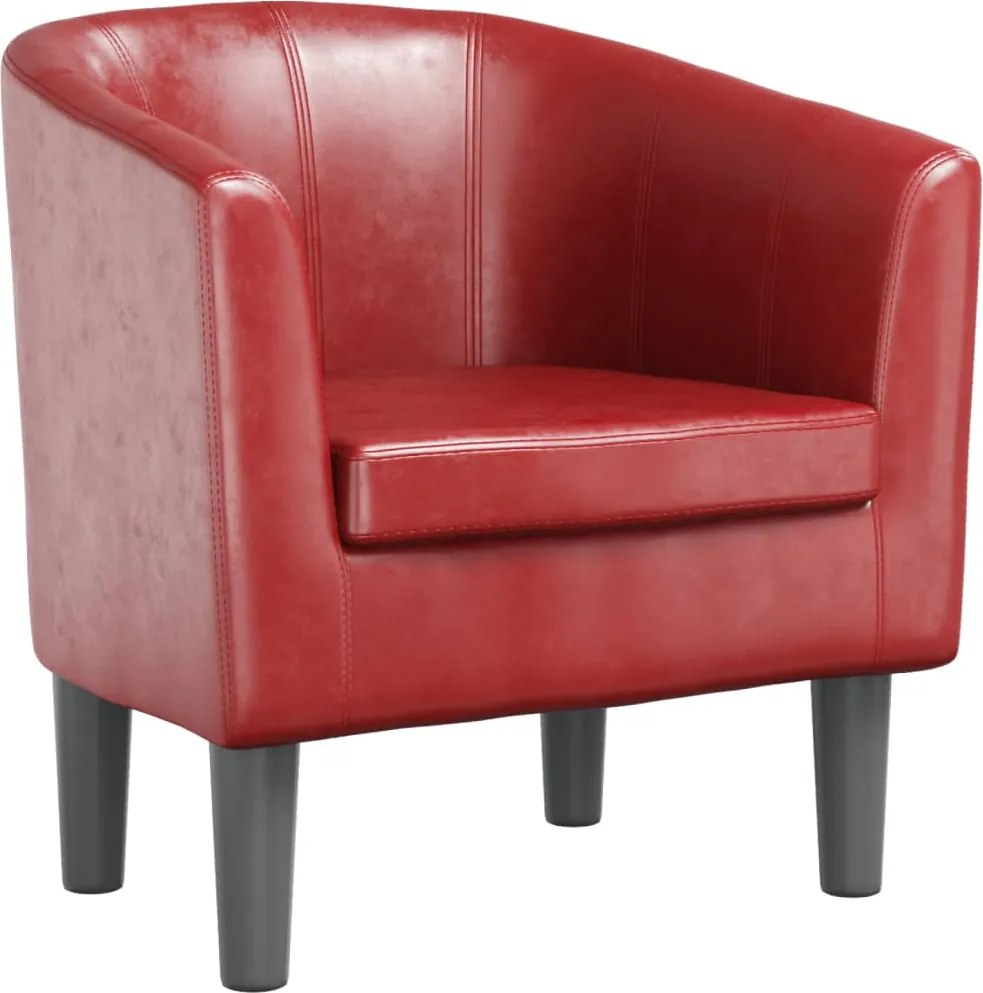 vidaXL Fotoliu tip cuvă, roșu vin, piele ecologică