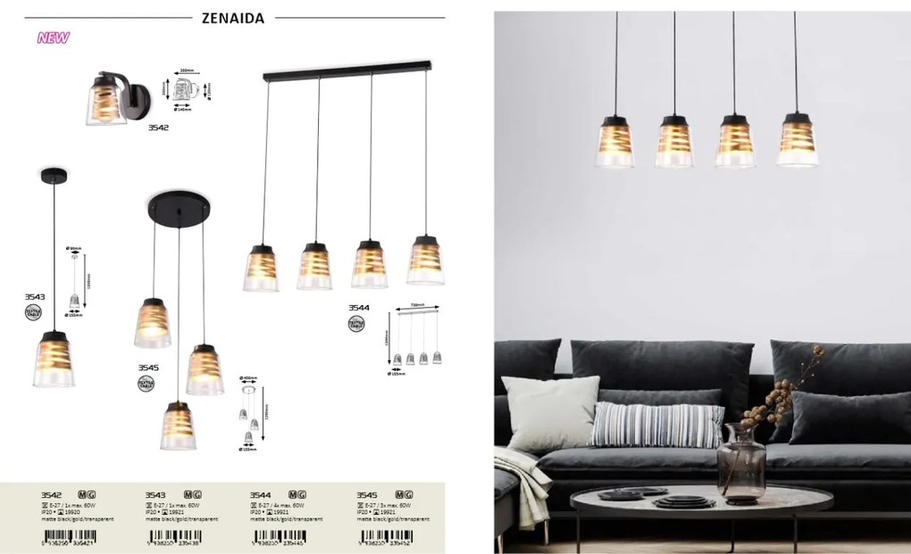 Aplica de perete design modern Zenaida 3542 RX