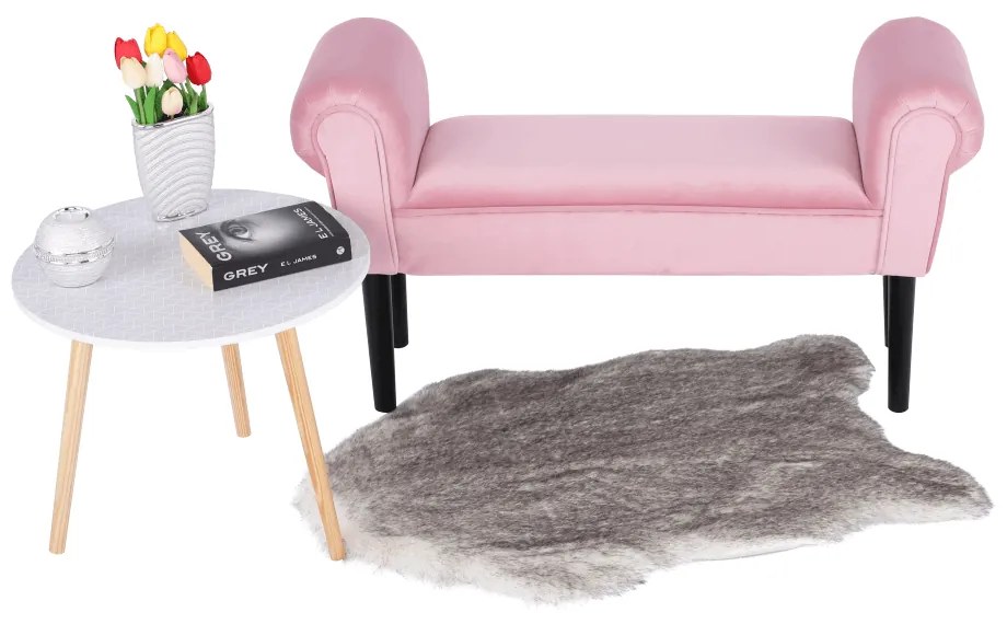 Bancă, catifea Velvet, roz învechit/negru, BURDA