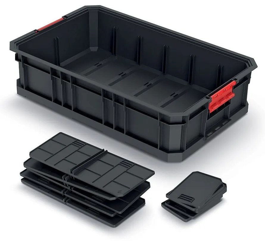 Cutie transport C, 52 x 32,7 x 12,5 cm, compartimentari, negru