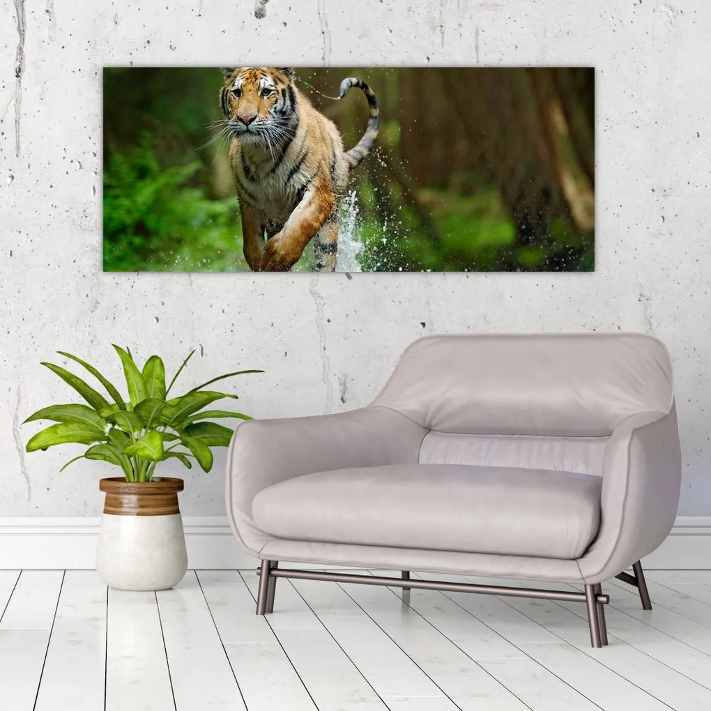 Tablou cu trigrul fugind (120x50 cm)