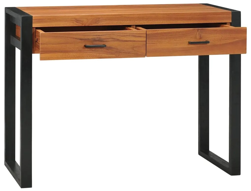 325268 vidaXL Birou cu 2 sertare, 100x40x75 cm, lemn de tec