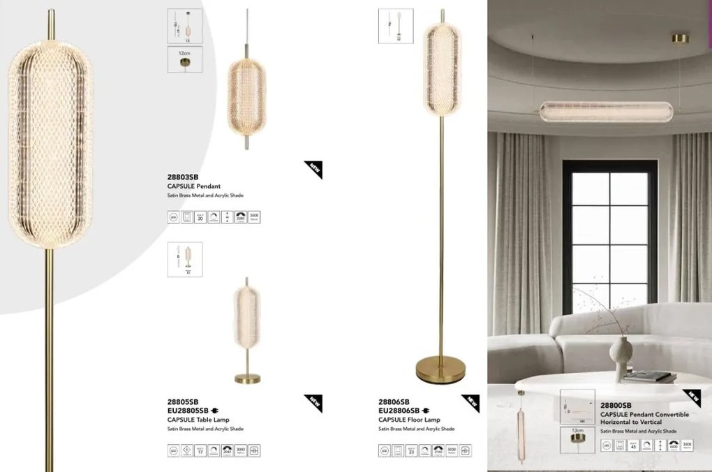 Lampadar, Lampa de podea LED stil modern Capsule