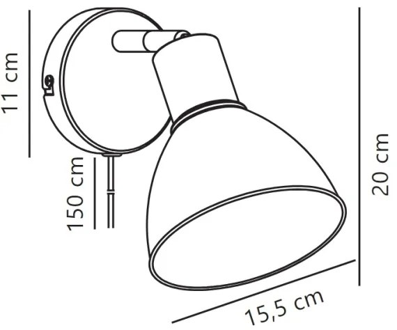 Spot de perete Nordlux POP 1xE27/18W/230V bej