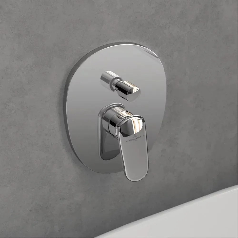 Baterie cada-dus incastrata Villeroy&Boch Antao crom lucios fara corp ingropat