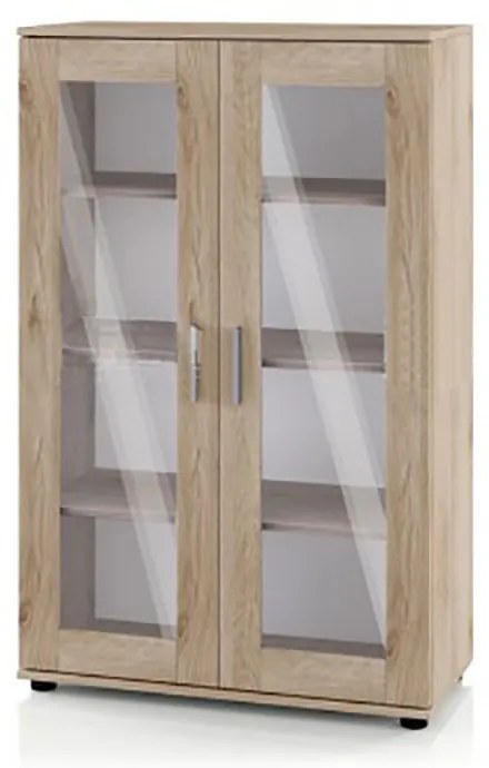 Vitrina Avi, 80x37.5x125.5 cm, 2 usi, culoare sonoma, pal