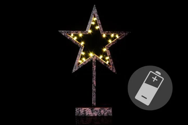 Decorațiune de Crăciun - stea de bronz pe suport, 38 cm, 20