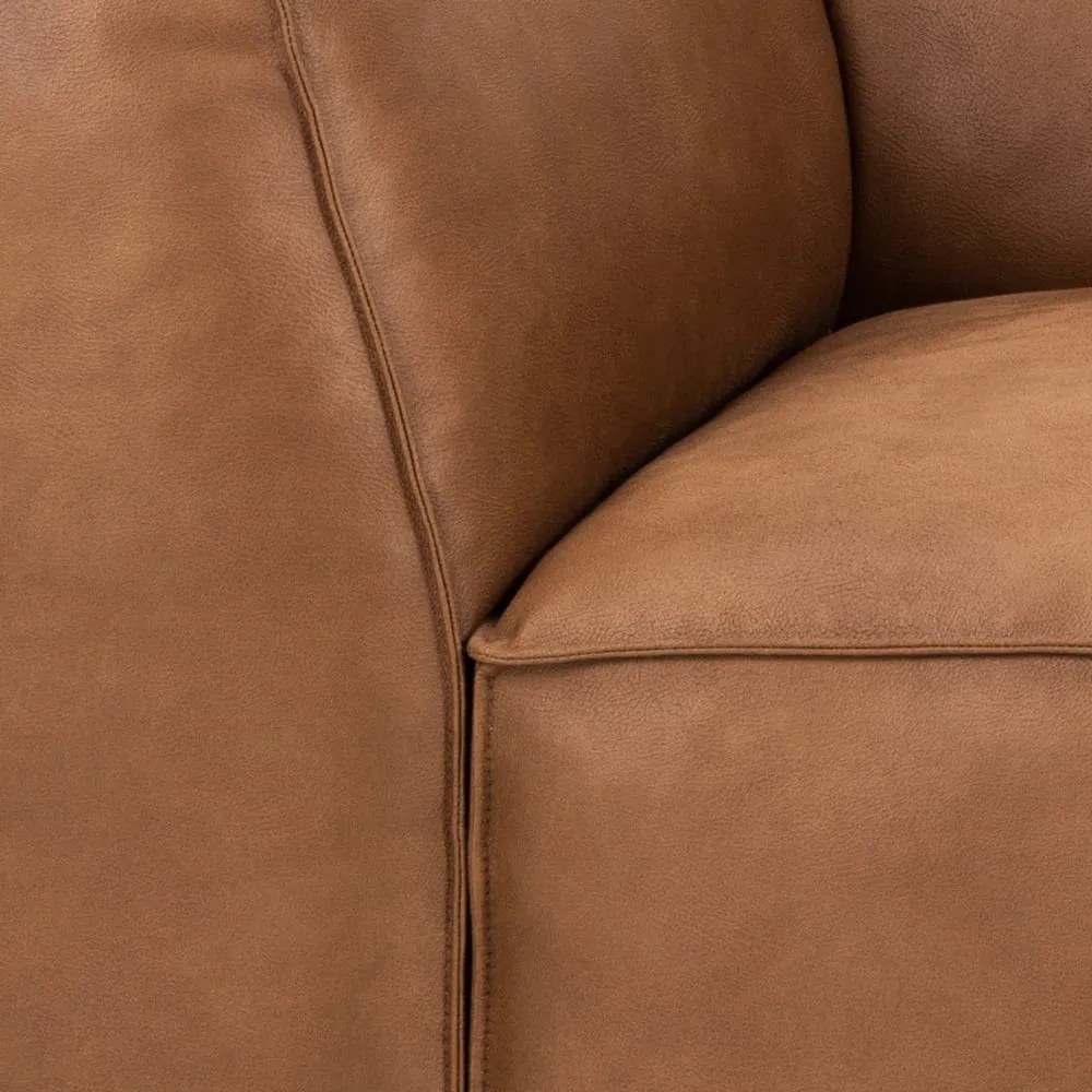 Canapea maro coniac cu tapițerie din imitație de piele 208 cm Fairfield Kentucky – Bonami Selection