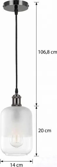 BRILAGI - LED lustra suspendată pe cablu RETRO GLASS 1xE27/60W/230V Ø 14 cm negru/alb