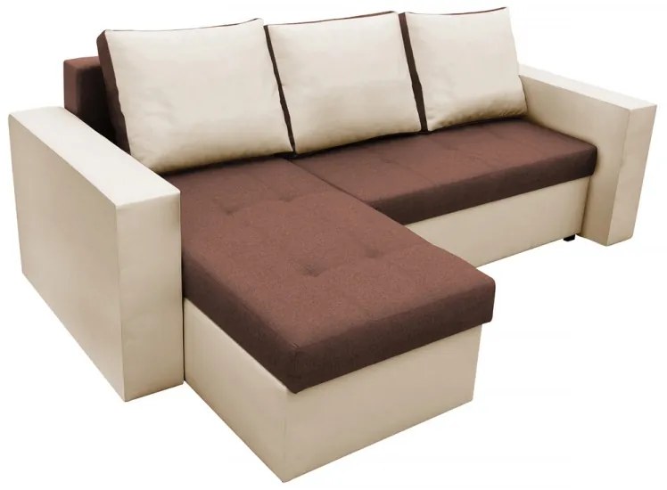 Coltar extensibil Toledo, 226x145x79 cm, 2 lazi depozitare, Reversibil, Bej/Maro