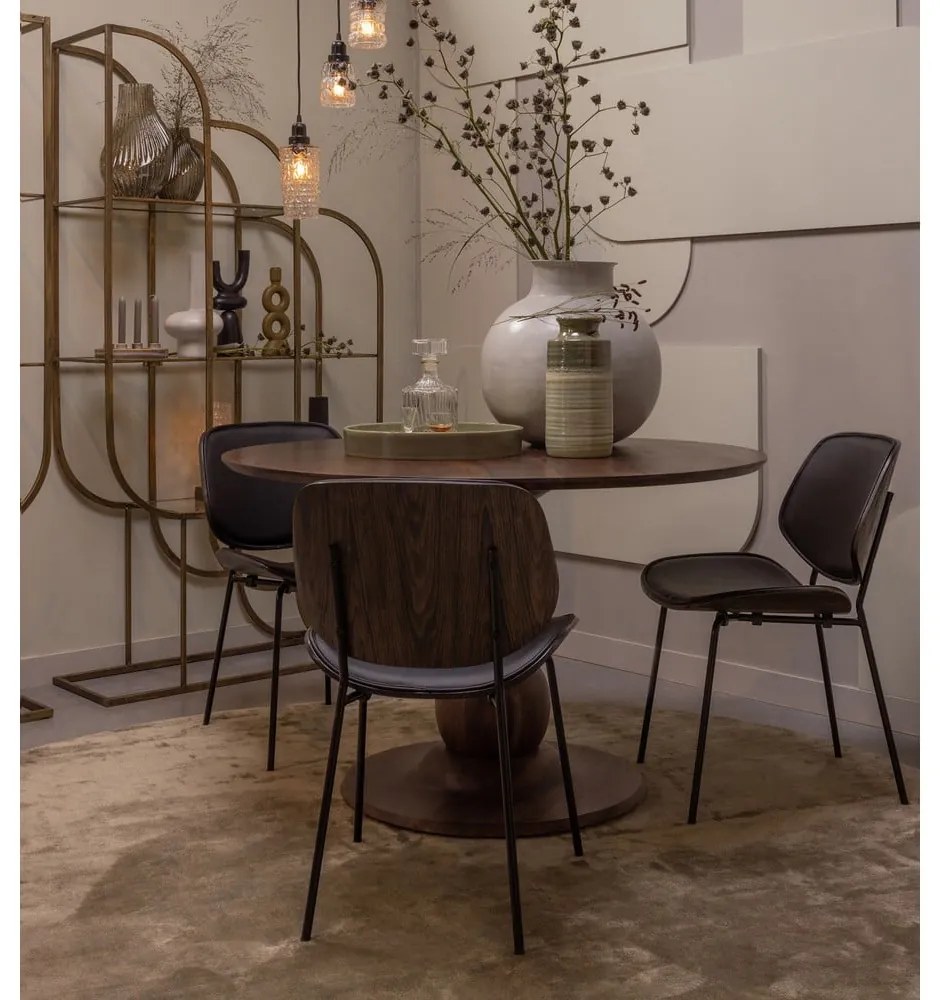 Scaune de dining negre 2 buc. din imitație de piele Close In – WOOOD