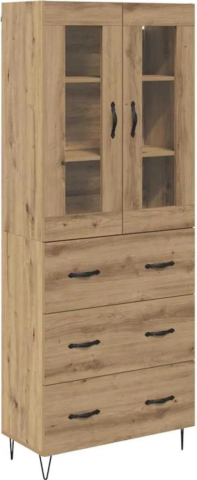 vidaXL Bufet Stejar Artizanal 69,5 x 34 x 90 cm Lemn compozit