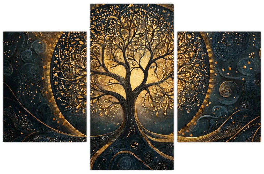 Tablou – Arbore cu aură aurie (90x60 cm)