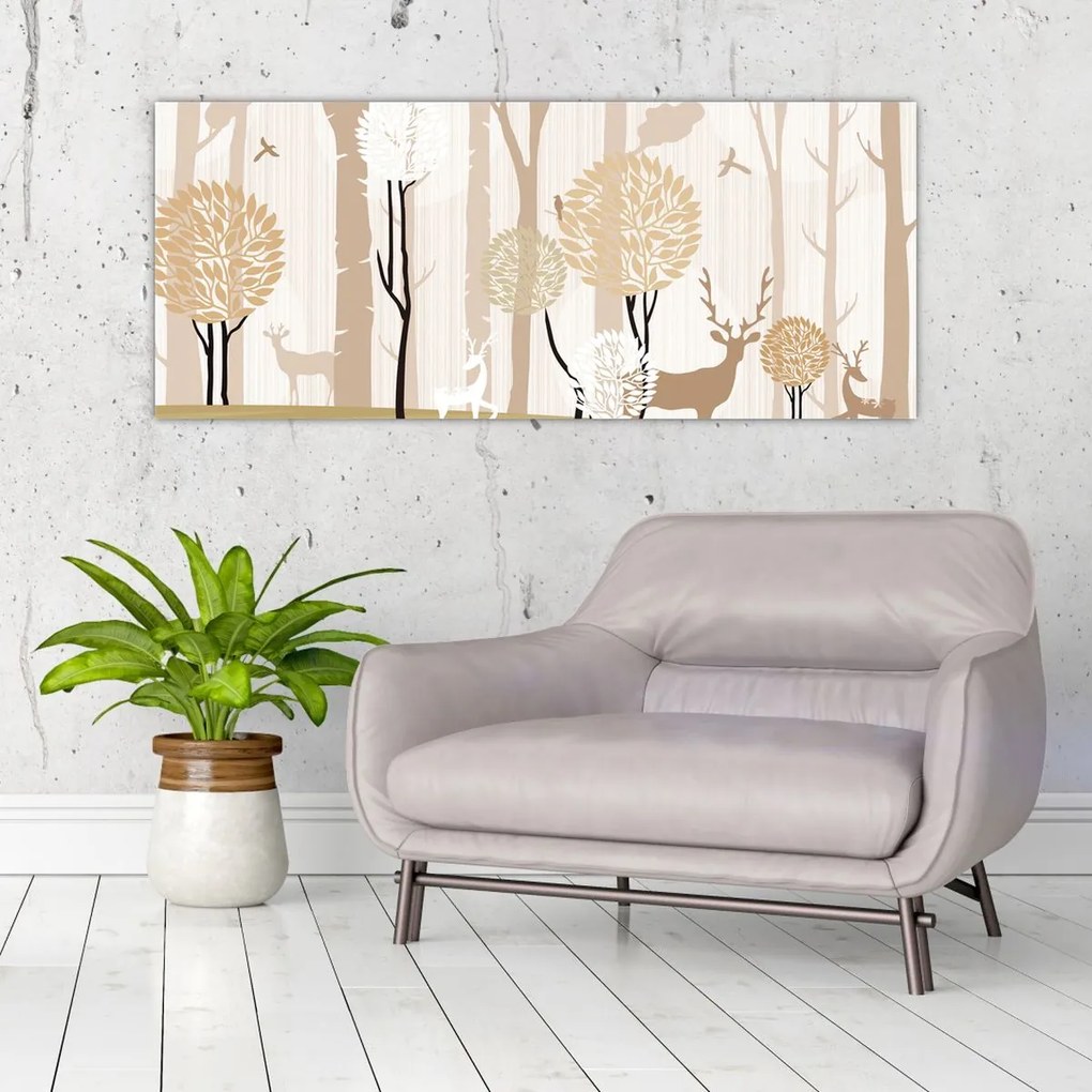 Tablou - Pădure ilustrată (120x50 cm)
