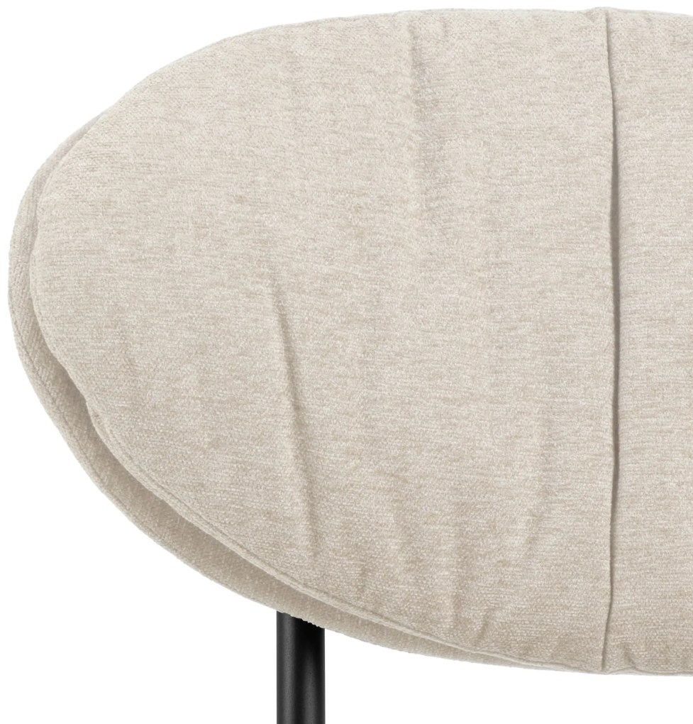 MAZZONI EXPORT SOPHIA Bej (material Apia 453)/cadru negru - FOTOLIU DE ODIHNĂ SCAUN PENTRU SALON/BIROU TAPIȚAT