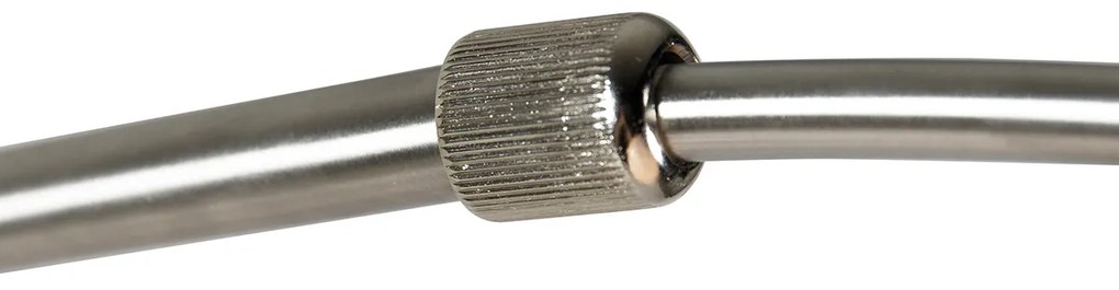 Lampă de perete arcuită inteligentă din oțel cu abajur alb, inclusiv Wi-Fi A60 - Bow