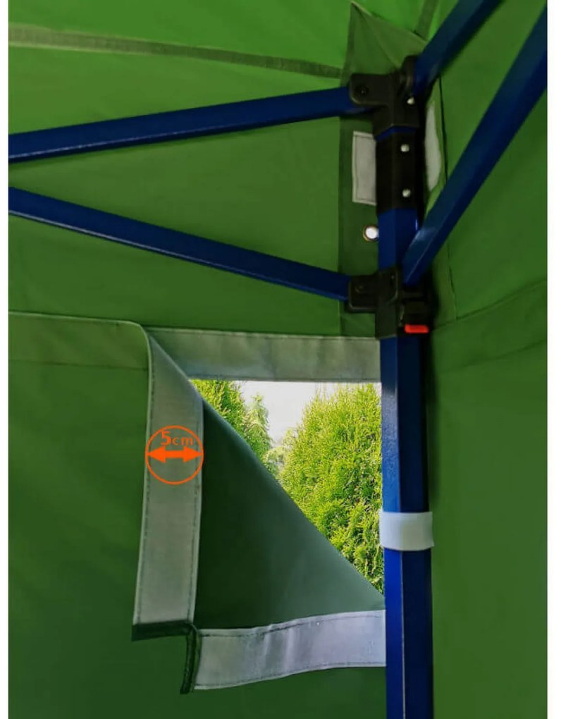 Cort pliabil evenimente 3x3m - cu 3 pereți - Verde