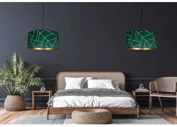 Lustră pe cablu RELLA 1xE27/60W/230V verde/aurie