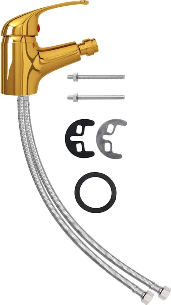 vidaXL Baterie mixer pentru bideu baie, auriu, 13x12 cm